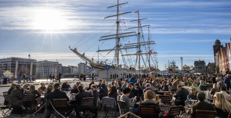 Statsraad Lehmkuhl is back in homeport Bergen. Photo: Ronald Toppe