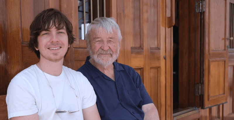 Gorm and grandpa Egon. Photo: Isak Okkenhaug