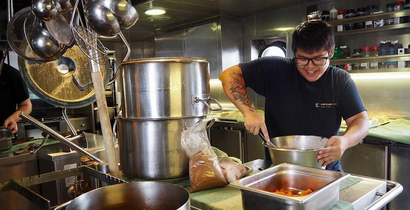 Khoa Dang Pham in the galley. Photo: Dina Storvik 